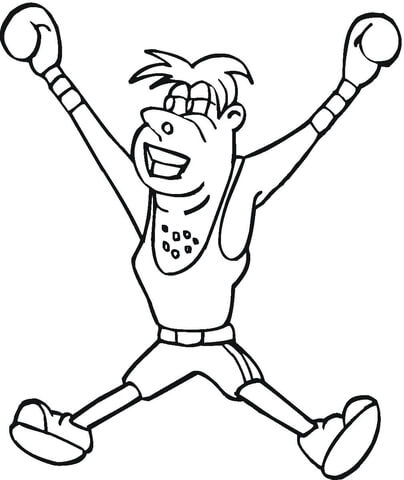 The Boxer Winner  Coloring Page